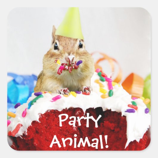Party Dier Chipmunk Sticker (Voorkant)