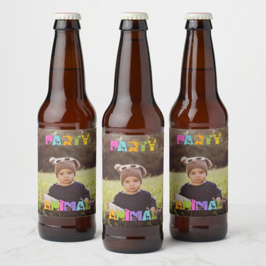 Party Dier Fun Custom Foto Bier Etiket (Flessen)
