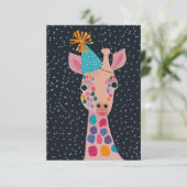 Party Dier Giraffe Notecard Bedankkaart (Staand voorkant)