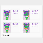Party Dier Mardi Gras Mule Naam Tags Rechthoekige Sticker (Vel)