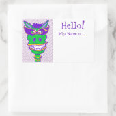 Party Dier Mardi Gras Mule Naam Tags Rechthoekige Sticker (Tas)