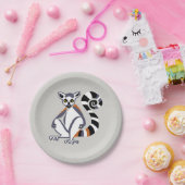 Party dier-Ring-Tailed LEMUR- Bedreigde Primaat Papieren Bordje (Feest)