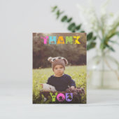 Party Dier Verjaardag Custom Foto Dank u Opmerking Briefkaart (Staand voorkant)