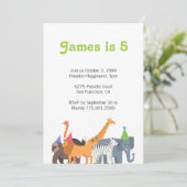 Party Dier Verjaardag Party uitnodiging (Staand voorkant)