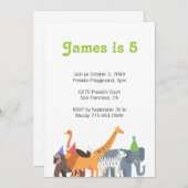 Party Dier Verjaardag Party uitnodiging (Voorkant / Achterkant)