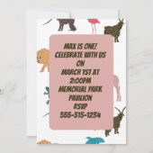 Party Dier Verjaardag Uitnodiging (Achterkant)