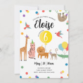 Party Dier Verjaardag Uitnodiging (Voorkant)