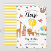 Party Dier Verjaardag Uitnodiging (Voorkant / Achterkant)
