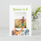 Party Dier Verjaardagsfeestje Custom Foto Kaart (Staand voorkant)