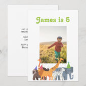 Party Dier Verjaardagsfeestje Custom Foto Kaart (Voorkant / Achterkant)