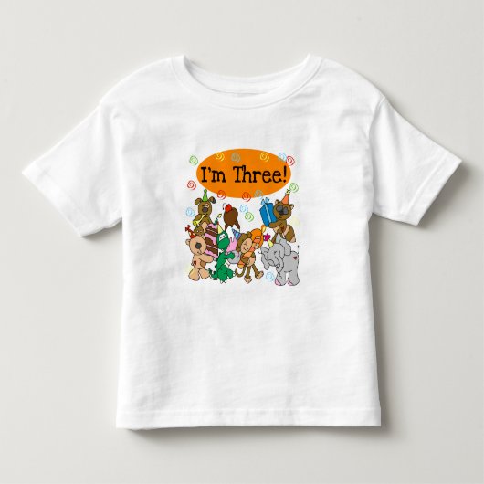 Party Dieren 3e verjaardag Tshirts (Voorkant)