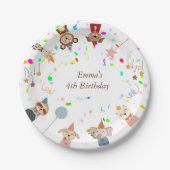 Party Dieren aanpasbaar Papieren Bordje (Voorkant)