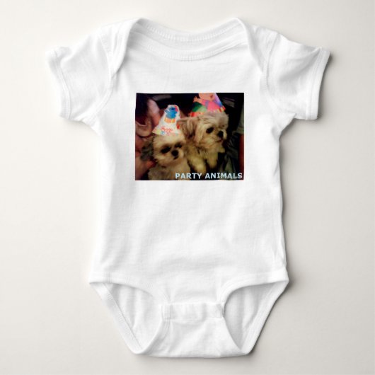 Party Dieren Bodysuit voor baby's door HAS Juwelen (Voorkant)
