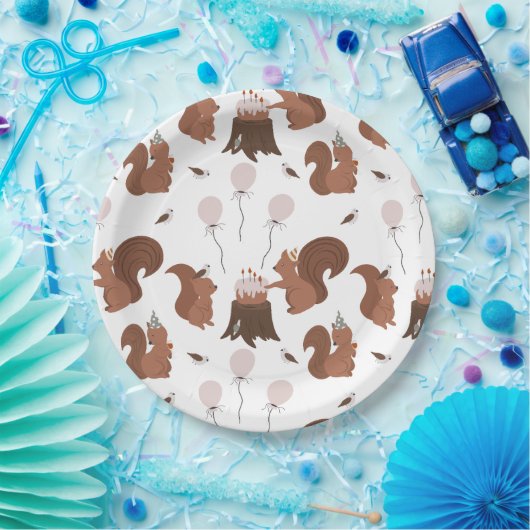 Party Dieren Eekhoorn Verjaardagsfeest Papieren Bordje (Feest)