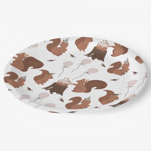 Party Dieren Eekhoorn Verjaardagsfeest Papieren Bordje (Gekanteld)