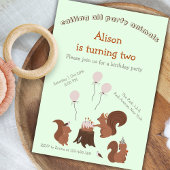 Party Dieren Eekhoorn Verjaardagsfeest Uitnodiging