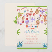 Party Dieren Extravaganza Verjaardagsfeest Kaart (Voorkant / Achterkant)