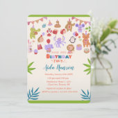 Party Dieren Extravaganza Verjaardagsfeest Kaart (Staand voorkant)