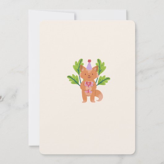 Party Dieren Extravaganza Verjaardagsfeest Kaart (Achterkant)