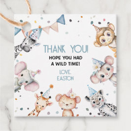 Party dieren leuke safari jongen verjaardagsfeestj bedankjes labels