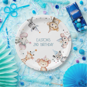 Party dieren leuke safari jongen verjaardagsfeestj papieren bordje