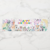 Party Dieren Meisje Verjaardag Wild One Water Waterfles Etiket (Enkel label)