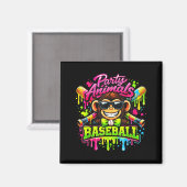 Party dieren meme honkbal grappige aap magneet (Voorkant / Achterkant)