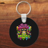 Party dieren meme honkbal grappige aap sleutelhanger (Voorkant)
