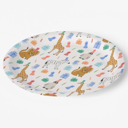 Party Dieren Papieren Borden Papieren Bordje (Gekanteld)