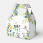 Party Dieren Safari Jong Wild en Drie Verjaardag Bedankdoosjes (Voorkant Zijde)