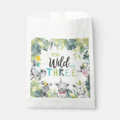 Party Dieren Safari Jong Wild en Drie Verjaardag Bedankzakje (Voorkant)