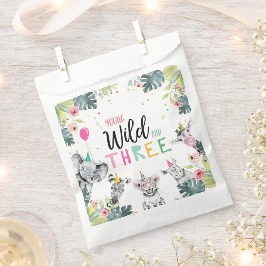 Party Dieren Safari Meisje Jong Wild en Drie Bedankzakje (Geknipt)