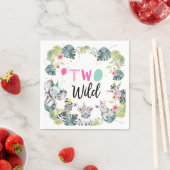 Party Dieren Safari Meisje Roze Tweede Verjaardag  Servet (Insitu)