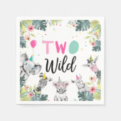 Party Dieren Safari Meisje Twee Wilde Tweede Verja Servet (Voorkant)