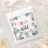 Party Dieren Safari Meisje Vier Ooit Wilde Verjaar Bedankzakje (Geknipt)