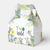 Party Dieren Safari Twee Wilde Jongen Verjaardag Bedankdoosjes (Achterkant)