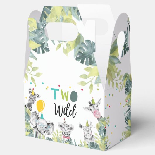 Party Dieren Safari Twee Wilde Jongen Verjaardag Bedankdoosjes (Geopend)