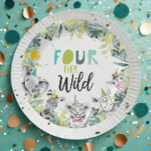 Party Dieren Safari Vier Wilde Jongen Verjaardag Papieren Bordje