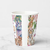 Party Dieren Safari Wild Drie Verjaardagsfeest Papieren Bekers (Links)