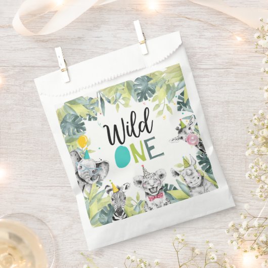 Party Dieren Safari Wild Een Jongen Verjaardagsfee Bedankzakje (Geknipt)