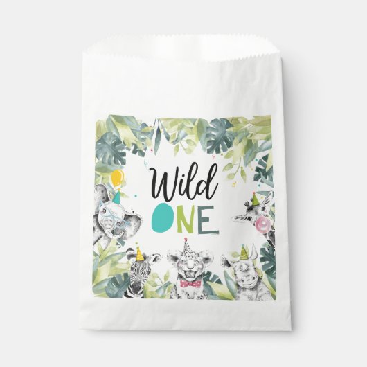 Party Dieren Safari Wild Een Jongen Verjaardagsfee Bedankzakje (Voorkant)