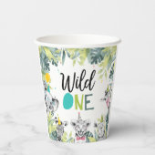 Party Dieren Safari Wild Een Jongen Verjaardagsfee Papieren Bekers (Achterkant)