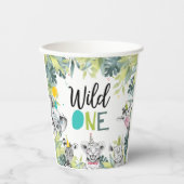 Party Dieren Safari Wild Een Jongen Verjaardagsfee Papieren Bekers (Voorkant)