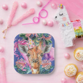 Party Dieren Safari Wild Een Jongen Verjaardagsfee Papieren Bordje (Feest)