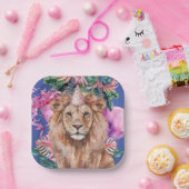 Party Dieren Safari Wild Een Jongen Verjaardagsfee Papieren Bordje (Feest)