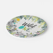 Party Dieren Safari Wild Een Jongen Verjaardagsfee Papieren Bordje (Gekanteld)