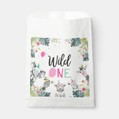 Party Dieren Safari Wild Een Meisje Eerste Verjaar Bedankzakje (Voorkant)