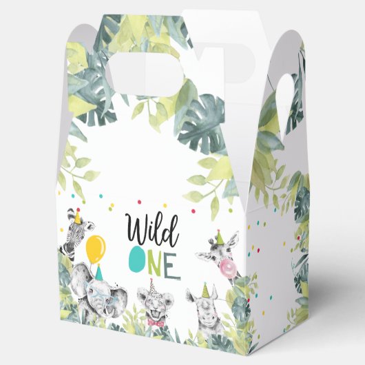Party Dieren Safari Wild One Boy Verjaardag Bedankdoosjes (Geopend)
