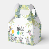Party Dieren Safari Wild One Boy Verjaardag Bedankdoosjes (Voorkant Zijde)