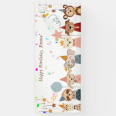 Party Dieren thema gepersonaliseerd Spandoek (Verticaal)